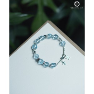 Lắc Tay Mân Côi Topaz Charm Bạc